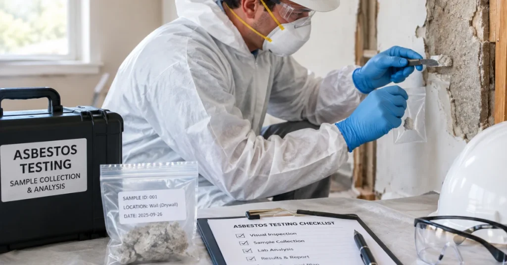 Before removal, test for asbestos